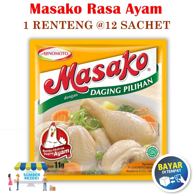 Termurah Masako Penyedap Rasa Ayam Bumbu Kaldu 1 Renceng 12 Sachet 11gr Masao Rasa Ayam Masako Penyedap Rasa Penyedap Rasa Ayam Sembako Sumber Rezeki Lazada Indonesia