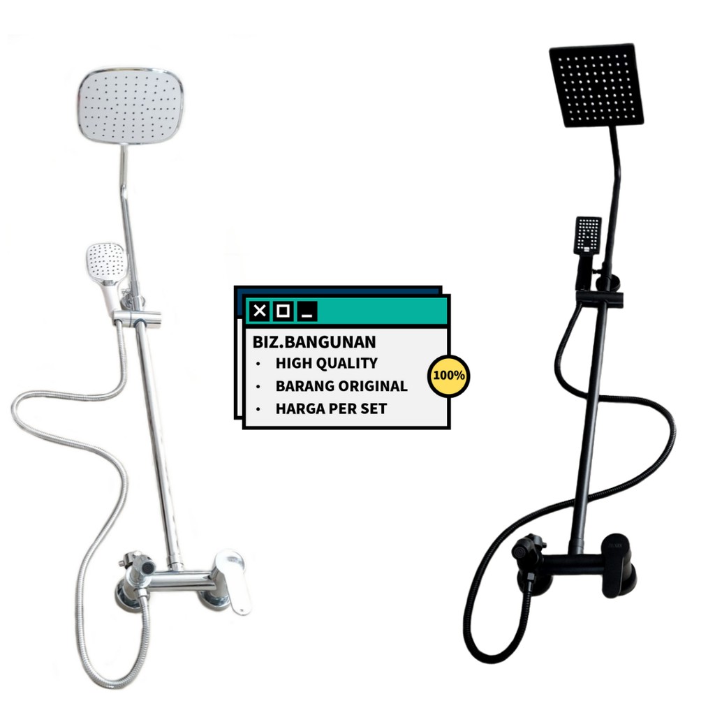 SHOWER TIANG SET ZIUXES HAND SHOWER KRAN PANAS DINGIN KAMAR MANDI Lazada Indonesia