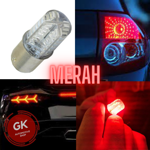 Lampu Rem LED Super Terang Gel 48 Titik Bayonet 2 Kaki, Flash Strobo ...