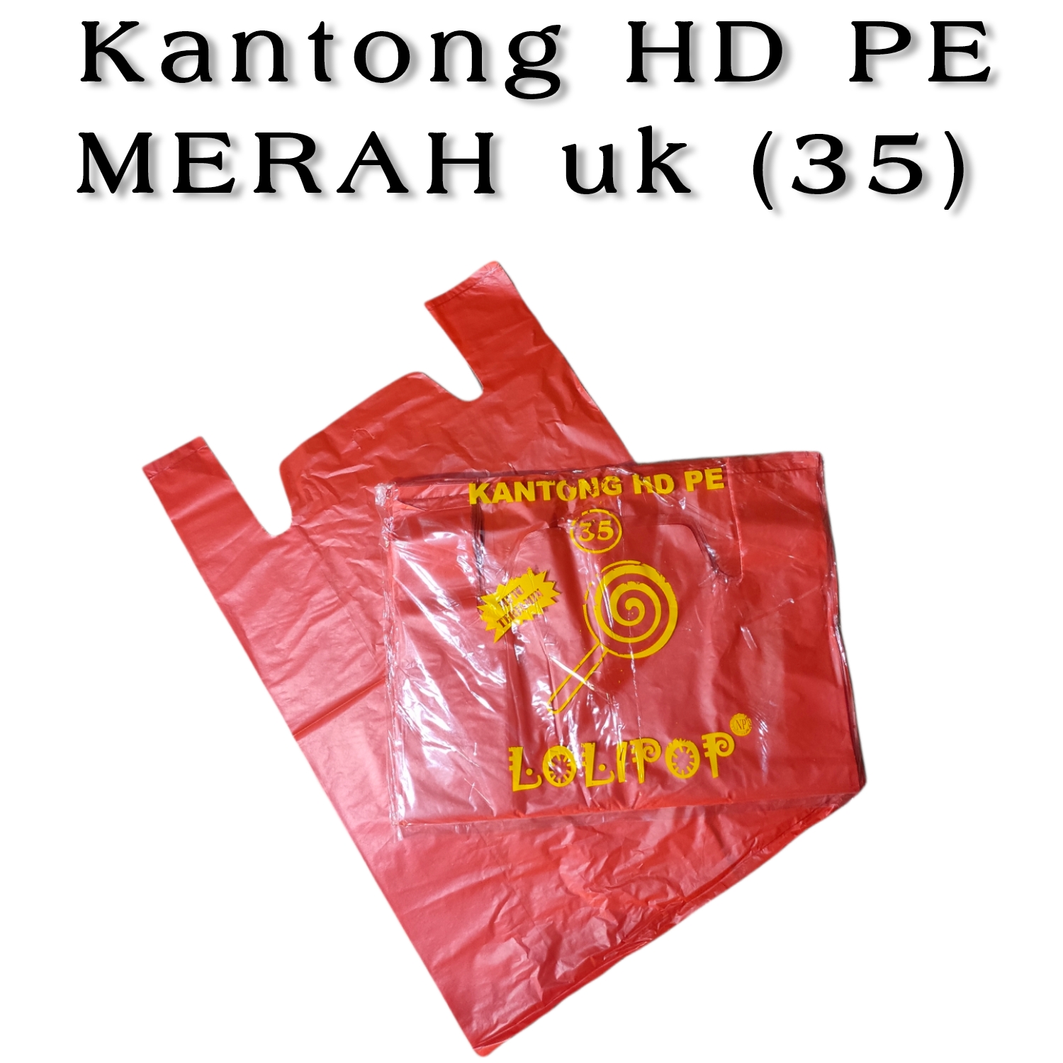 Kantong Plastik Merah Tebal 35 Cm PAKET 5 PACK Kresek Merah Tebal