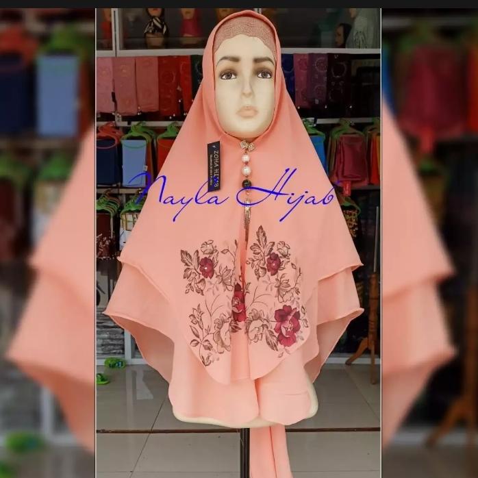KERUDUNG KHIMAR PRINTING BUNGA/JILBAB TERBARU