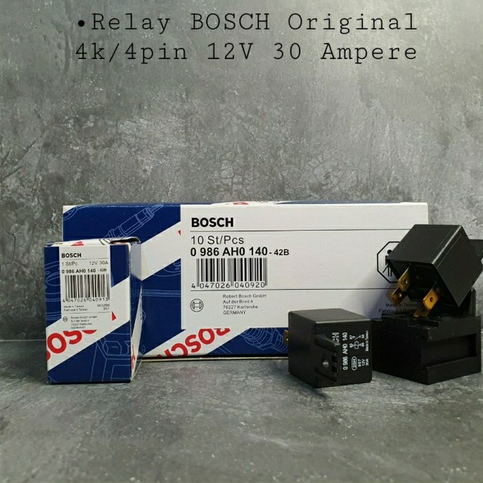 Relay BOSCH 24V 4 Kaki / Relai Rilei Bosch 24 Volt 4 Pin Kaki 100 Asli