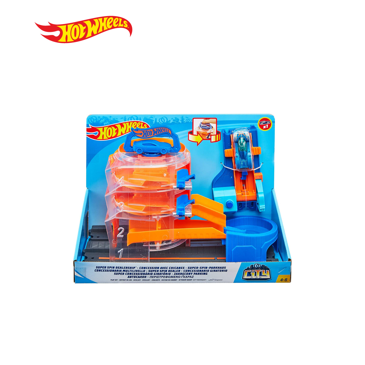 hot wheels city super spin dealership playset