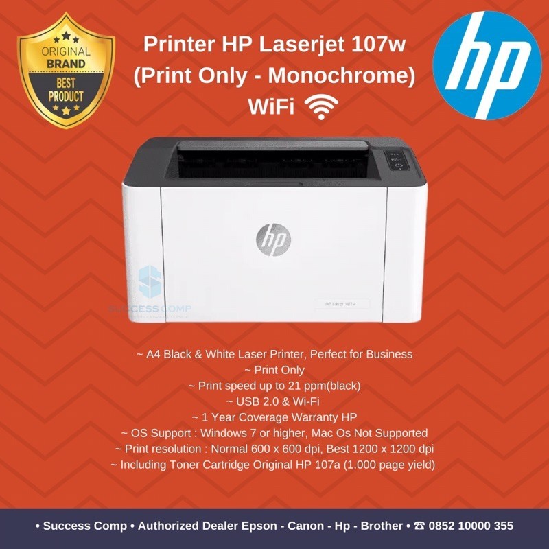 Printer HP Laserjet 107W Monochrome 