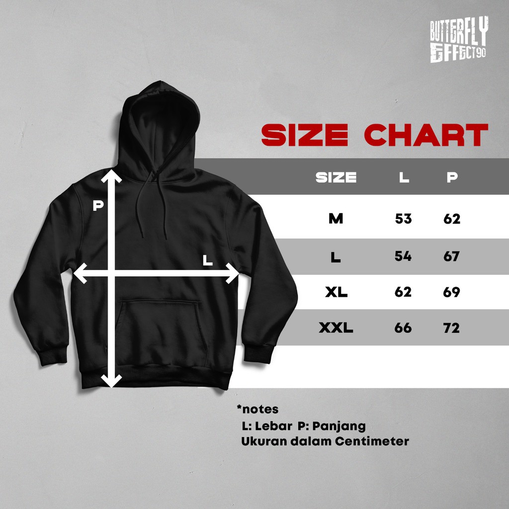 ukuran sweatshirt
