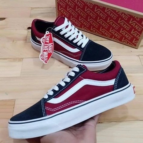 black white red checkered vans