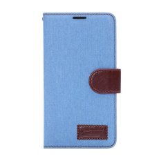 Max Wallet Flip Case Jeans for Samsung Galaxy Note 3 - Baby Blue