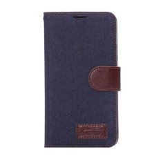 Max Wallet Flip Case Jeans for Samsung Galaxy Note 3 - Dark Blue