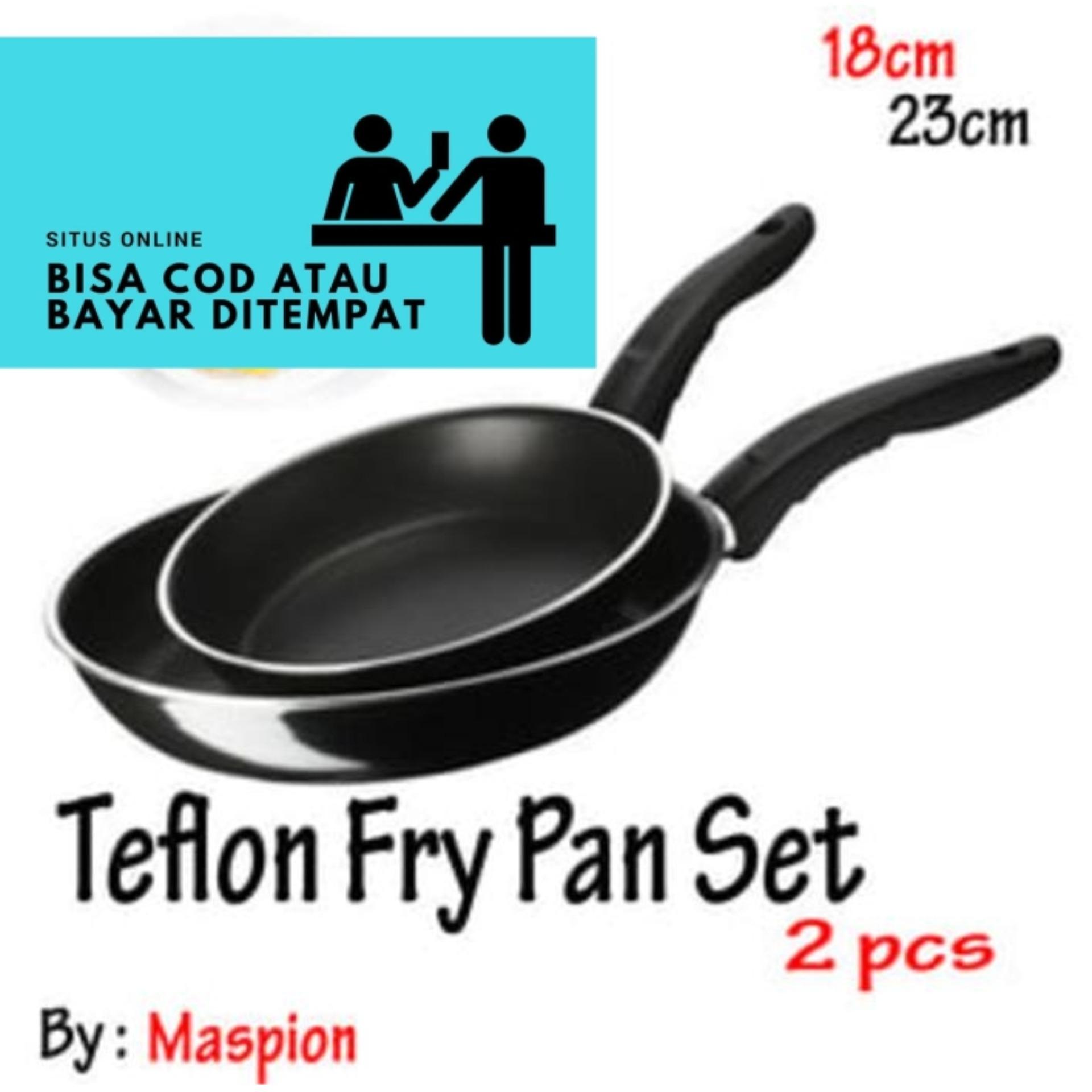 Teflon Frypan Set 2in1 18cm dan 23cm / Fry Pan Wajan Murah by Maspion