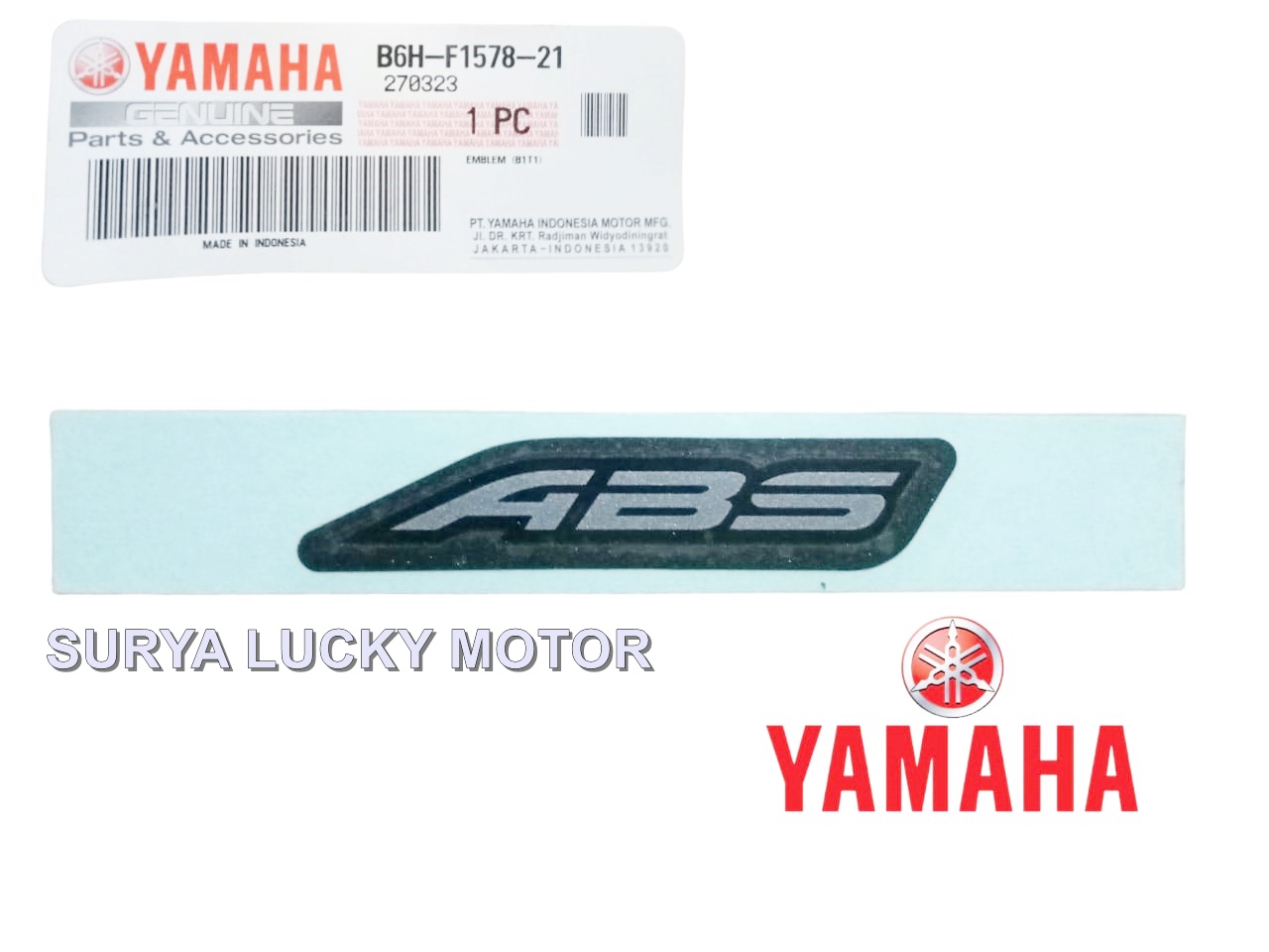 EMBLEM STICKER ABS SPAKBOR DEPAN NEW NMAX HITAM DOFF ASLI YAMAHA B6H ...