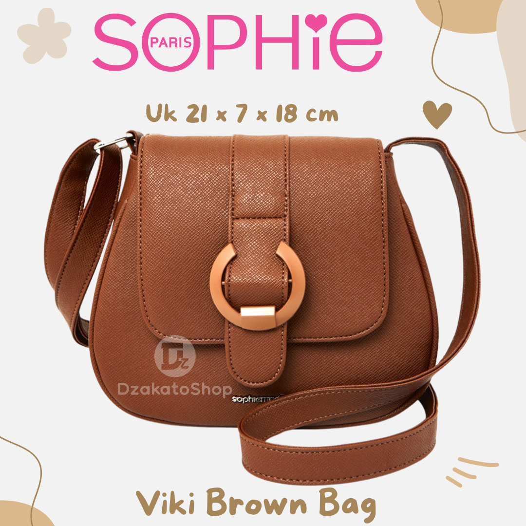 Sophie Martin Paris Tas Selempang Wanita Viki Black dan Brown