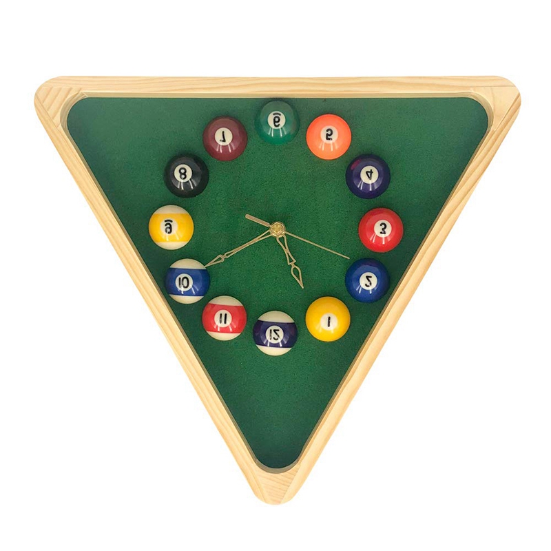 13 Inch Billiard Quartz Clock with Solid Wood Frame Creative Wall Clock for Living Room,Bedroom