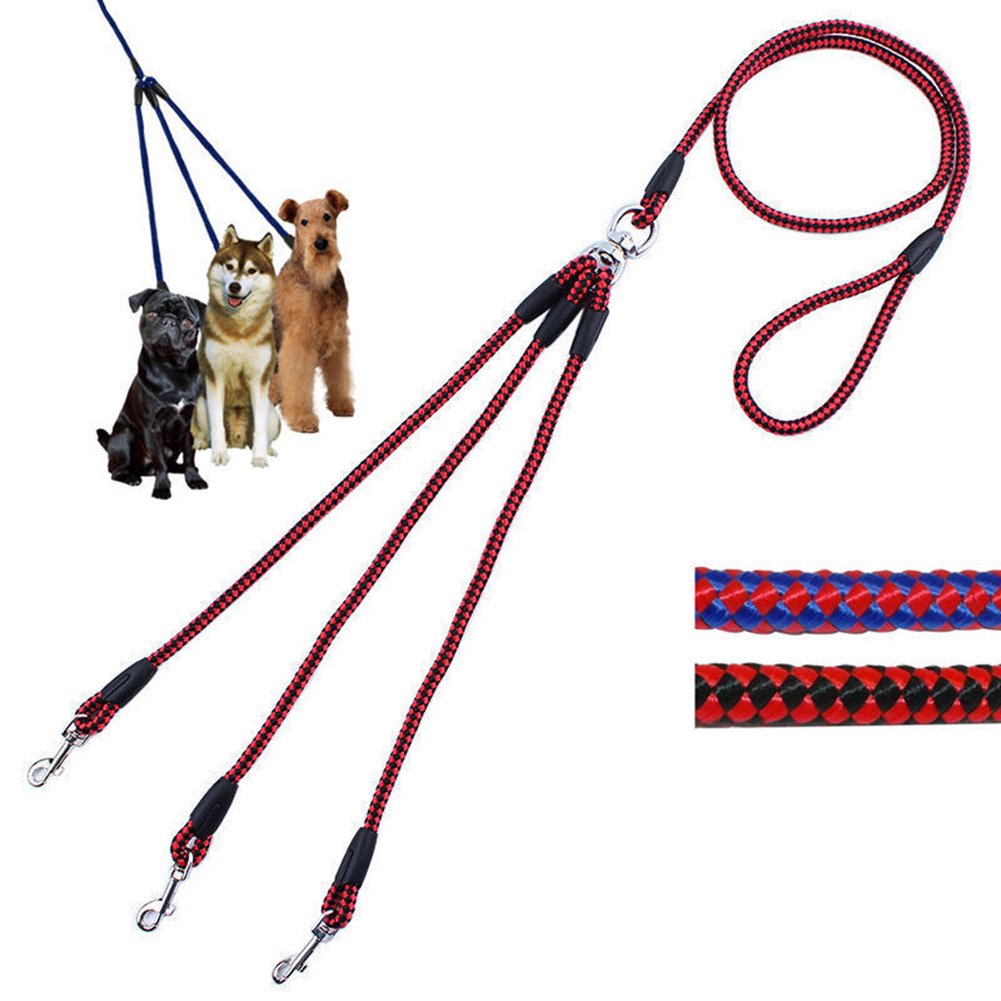 Tali Tuntun Hewan Anjing Kucing Triple Pet Leash Dog Cat in