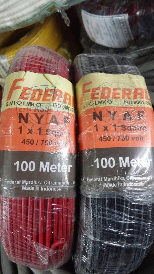 Kabel Listrik Serabut NYAF 1mm FEDERAL Roll 100m