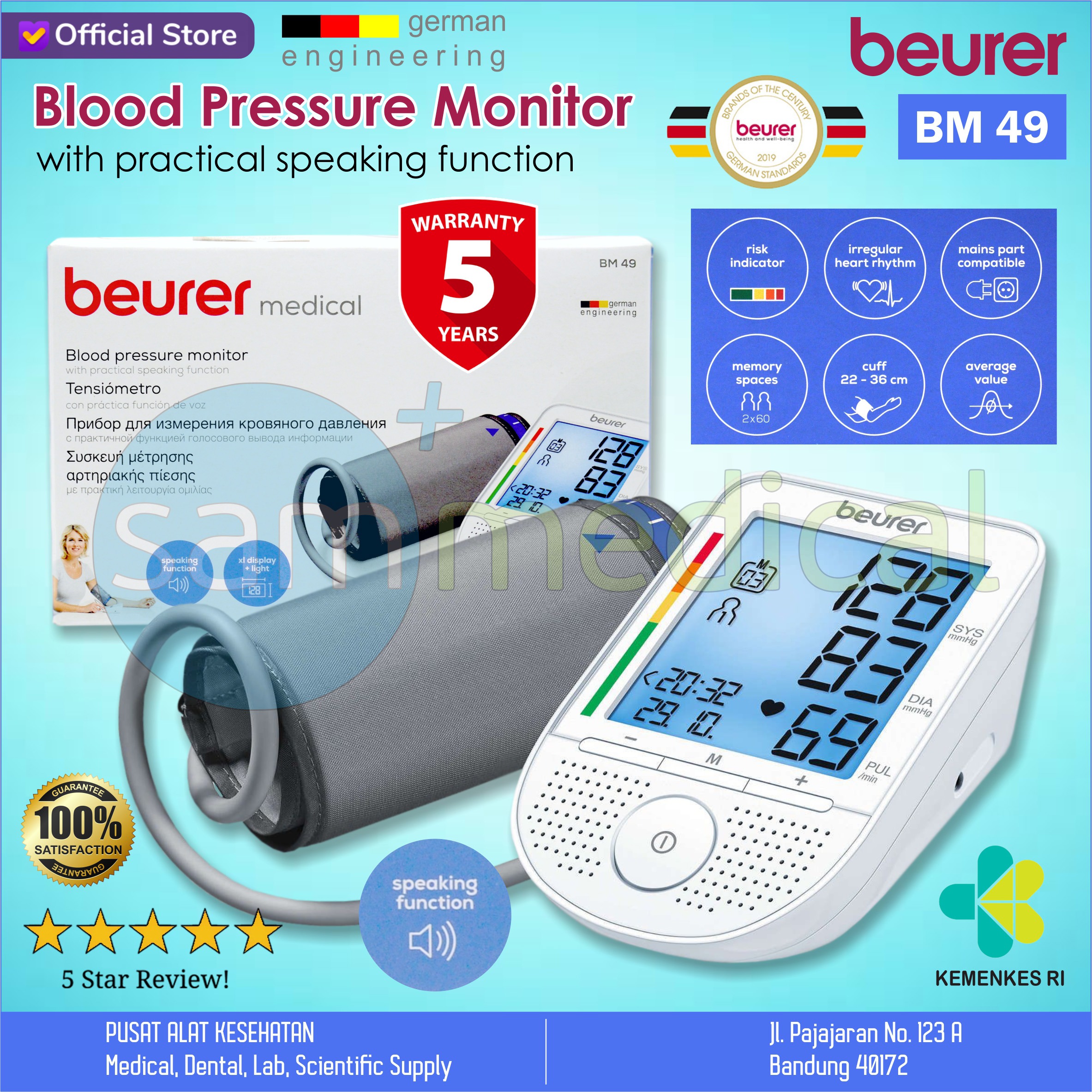 beurer blood pressure monitor bm 49