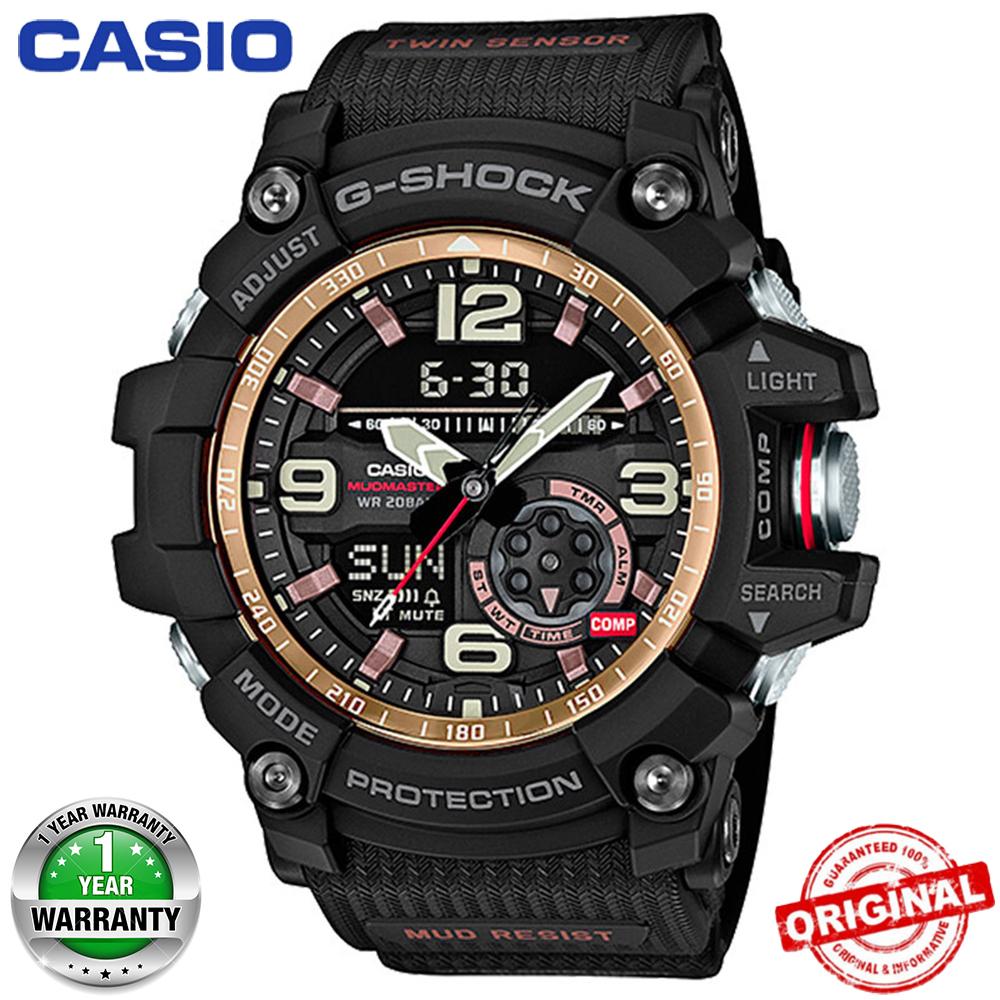 (Ready Stock) G-Shock GG1000 MUDMASTER Pria Watch Duo W / Waktu 200M Tahan Air Shockproof dan Tahan Air Dunia Waktu Kompas Termometer Olahraga Perhiasan LED Auto Cahaya Wist Sport Jam Tangan untuk Pria dengan Garansi 1 Tahun Black Rose Gold GG-1000-1A8
