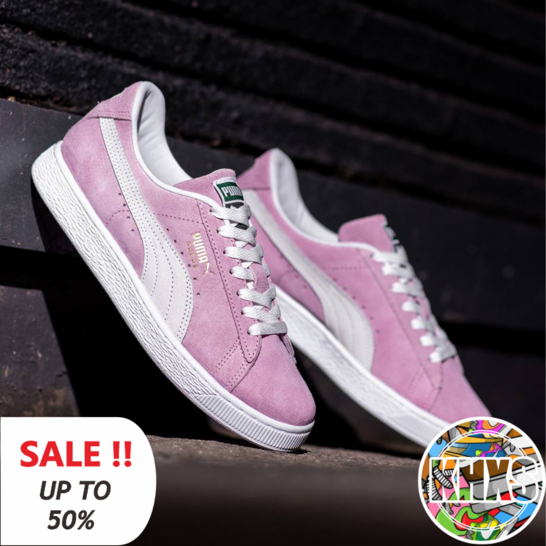 suede pumas pink