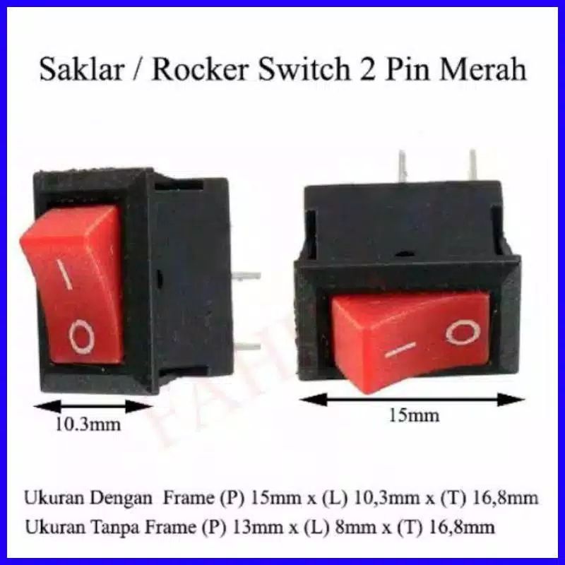 Saklar on off, tombol on off merah kecil. 2 pin | Lazada Indonesia