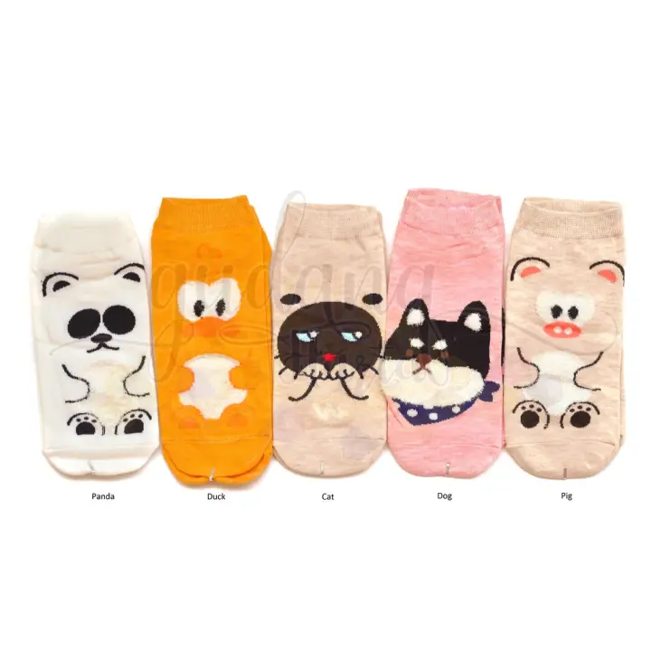 Kaos Kaki Pendek Wanita Hewan Berbulu Panda Duck Cat Dog Pig Babi Anjing Kucing Bebek Gh Lazada Indonesia