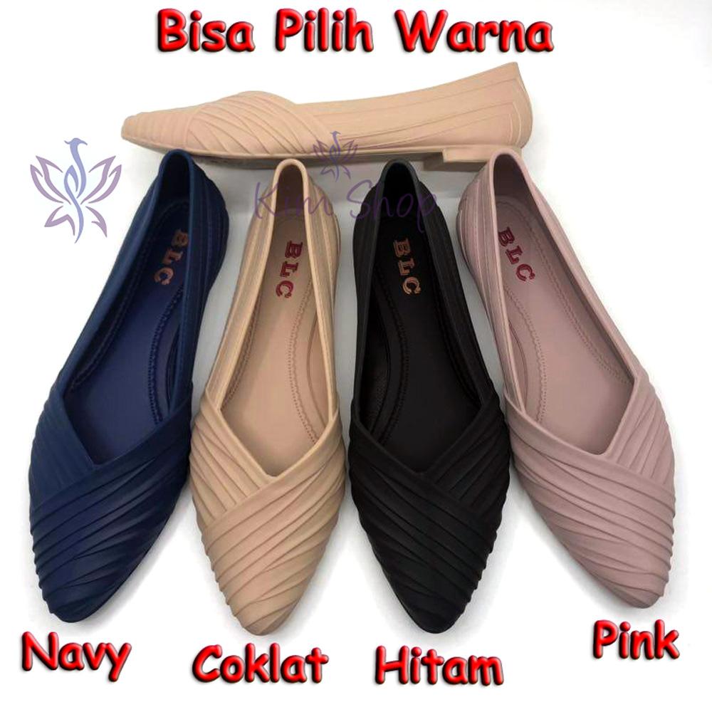 Sepatu Flat Shoes Wanita Jelly Shoes Balet Terbaru A615-1 Bisa Pilih Warna JLSLRBLC