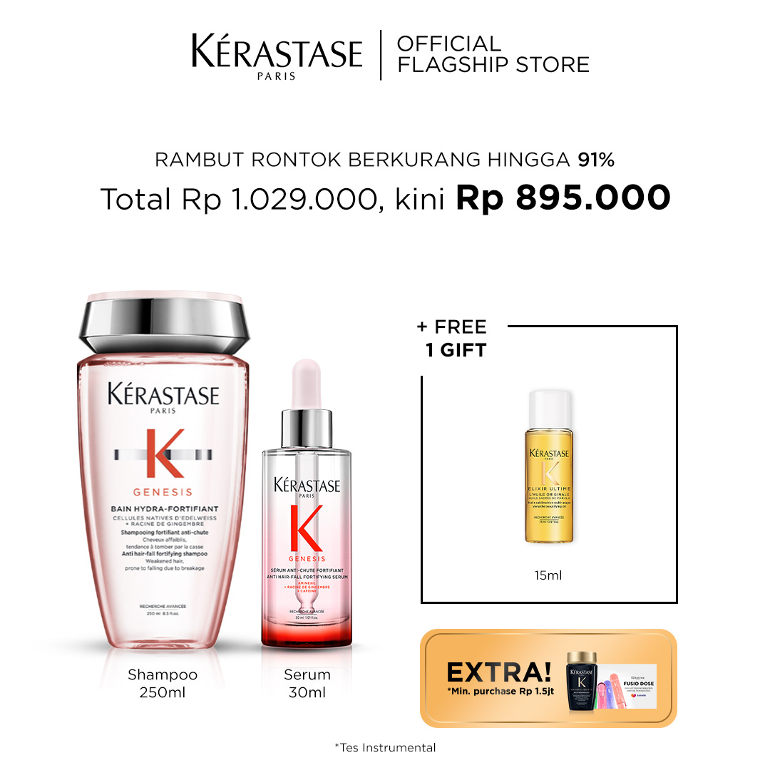Kerastase Anti Hair Fall Shampoo & Serum Rambut Rontok & Patah-Bain