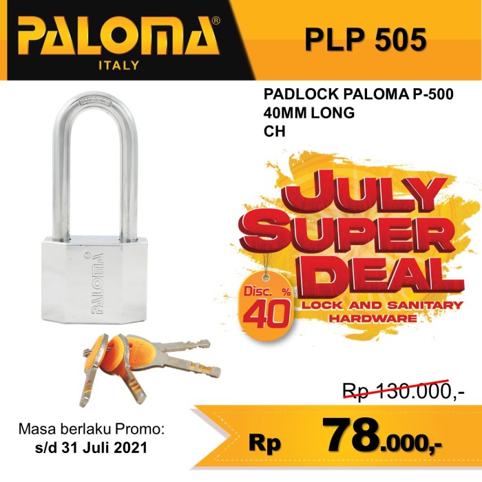 Gratis Ongkir GEMBOK PALOMA PADLOCK |PLP 505 P-500 40MM LONG Trendi Gratis Ongkir GEMBOK PALOMA PADLOCK |PLP 505 P-500 40MM LONG Trendi