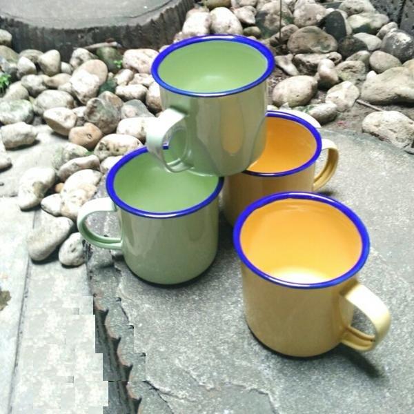 Gelas Cangkir Jadul Seng Enamel 12 pcs 1 Lusin - Gelas Jaman Doeloe - Cangkir Jadul