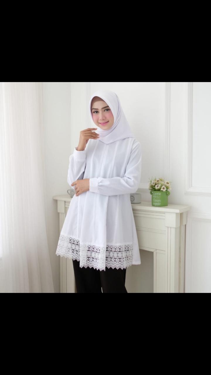 Rr Blouse Putih Polos Blus Putih Cantik Tunik Putih Polos Tunik Vania Bahan Adem Dan Tebal Lazada Indonesia