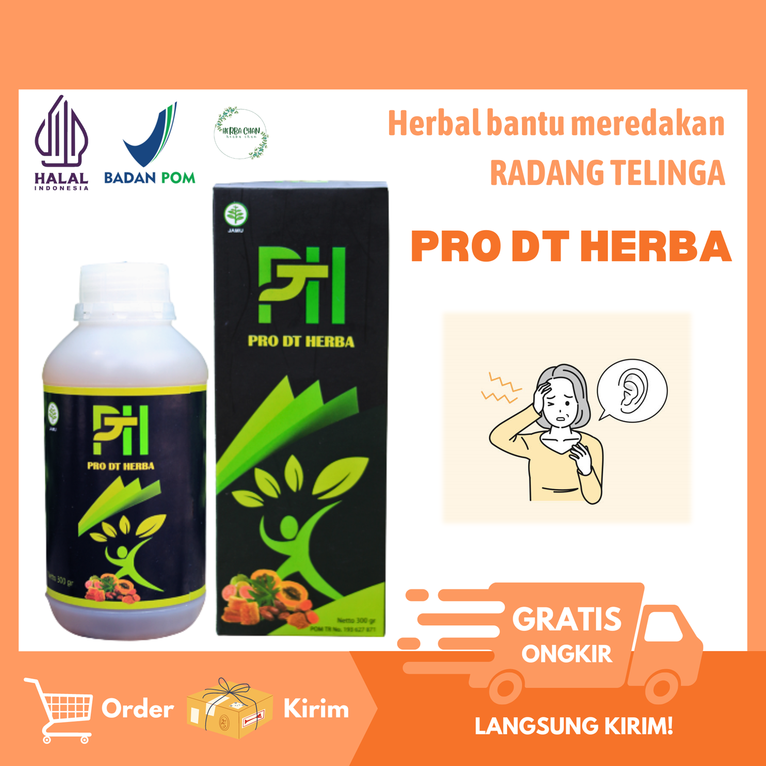 Obat Radang Telinga Luar Dalam Tht Herbal Otitis Media Pro Dt Herba Labirinitis Lazada Indonesia