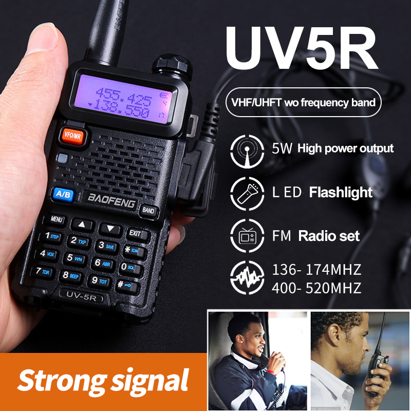 YOOGOO Original Baofeng 5W UV5R VHF 128 Channel Walkietalkie Hunting