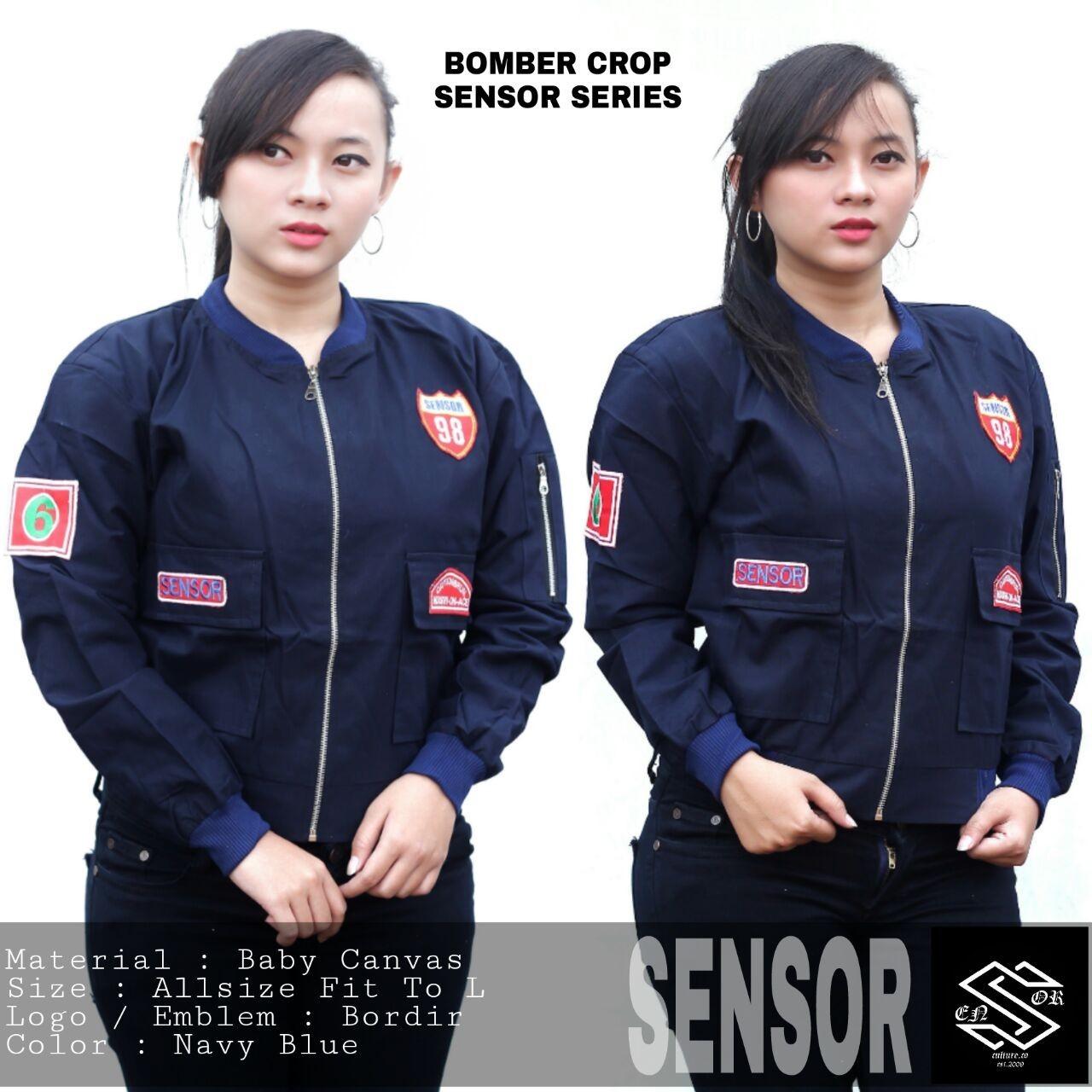 Jaket Bomber Pria Sensor Canvas Biru Navy - Smart4K Design 
