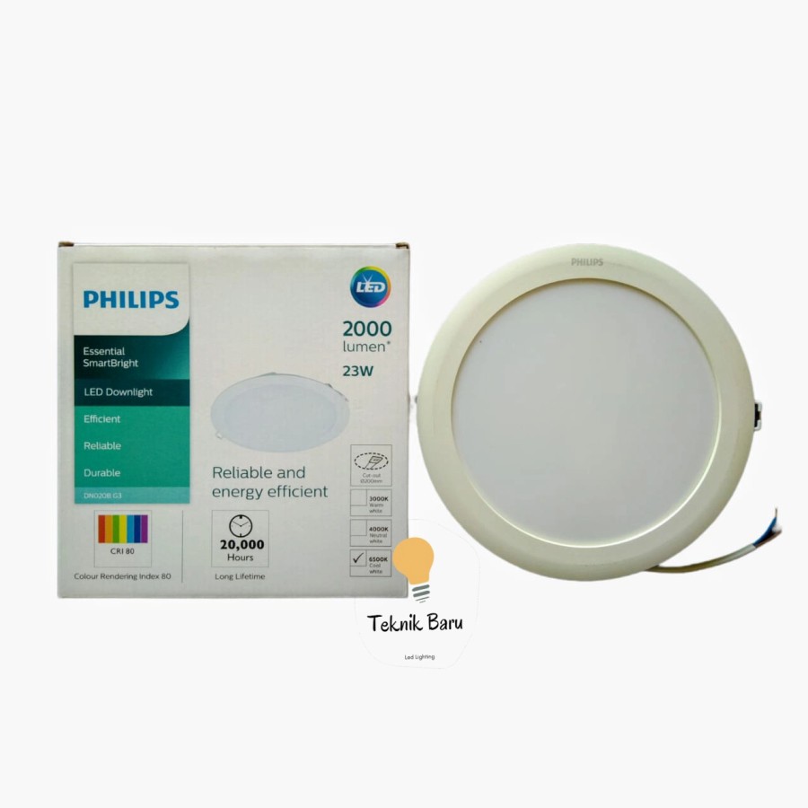 LAMPU DOWNLIGHT PHILIPS LED 23W DN020B INBOW D200 8 INCH GARANSI RESMI ...