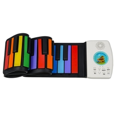 Hand Roll Piano 49-Key Flexible Roll-Up Educational Electronic Digital Music Piano Keyboard for Children Beginners