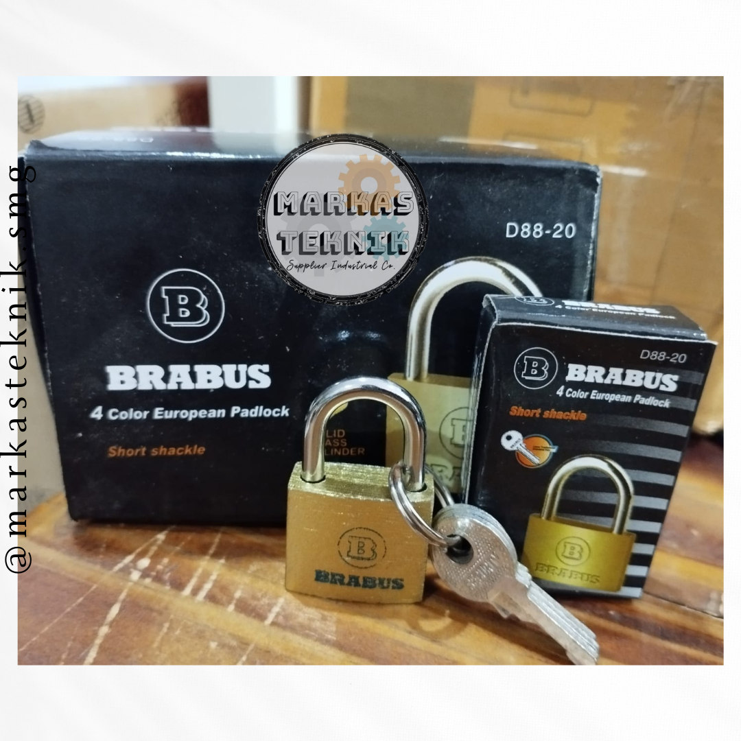 Brabus Gembok Kuningan Leher Pendek 20mm Gembok Brabus 20 Mm D88 20