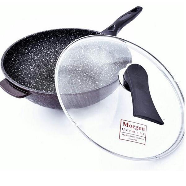 Wok Pan- Panci MOEGEN 30 Cm Marbel Coating Anti Lengket