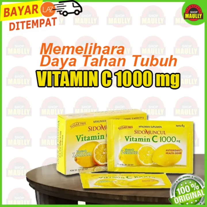 Minuman Suplemen Vitamin C 1000 Mg Sidomuncul Perbox Isi 6 Sachet Lazada Indonesia