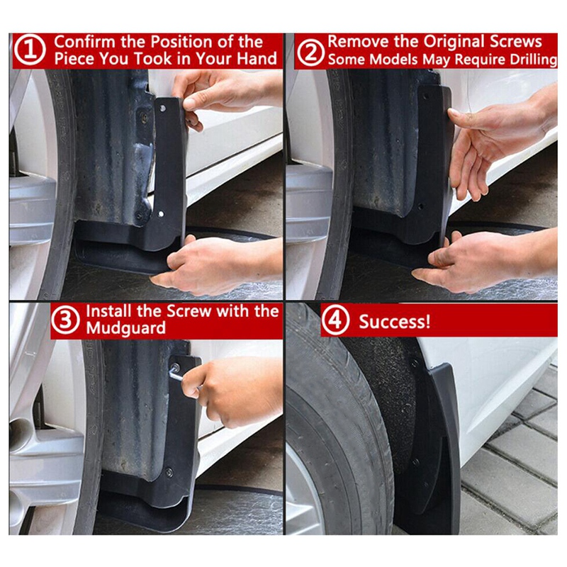 VW Transporter T5 T6 Kotflügel Set - Spritzschutz Für 2004-2019 Modelle | Vorne & Hinten | Einfach Montieren