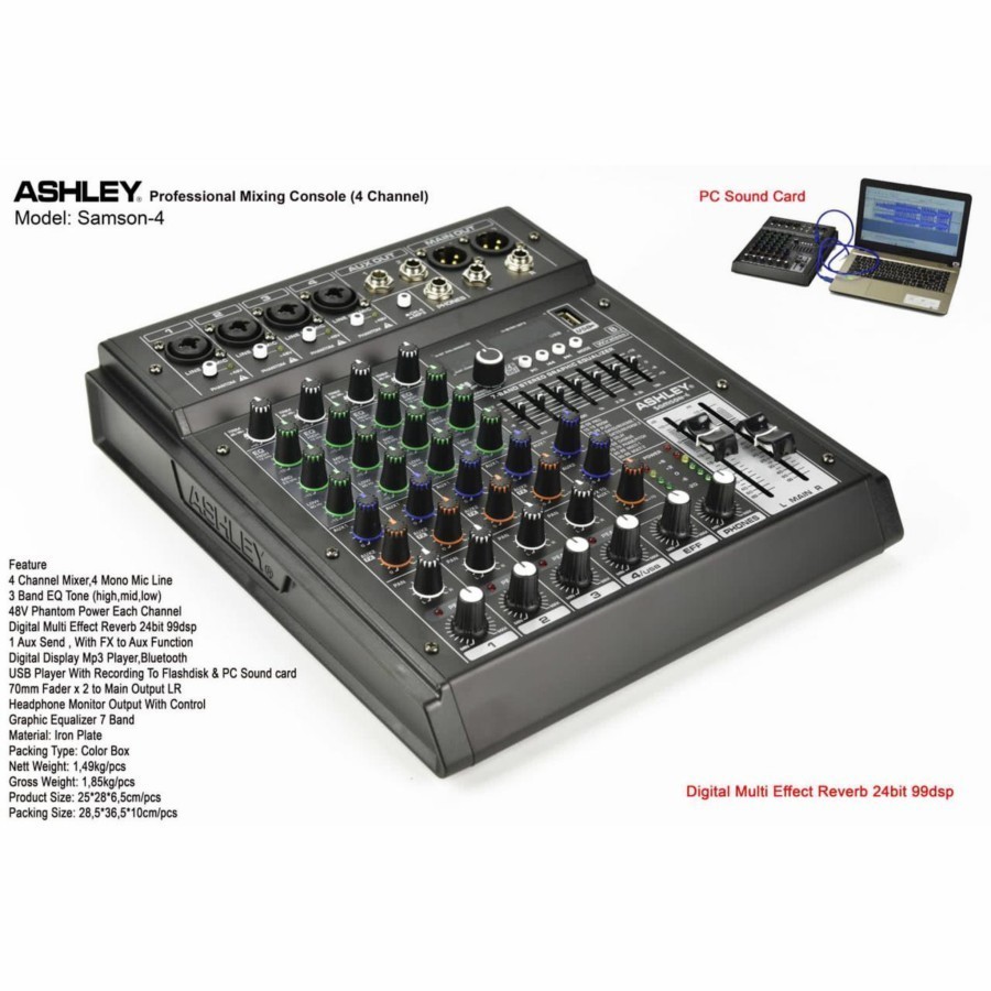 Mixer Ashley SAMSON4 / SAMSON 4 4 CHANNEL ORIGINAL ASHLEY SOUNDCARD