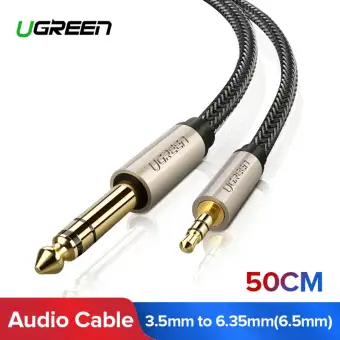 UGREEN 0.5Meter 3.5mm to 6.35mm Adapter Aux Cable for Mixer Amplifier CD Player