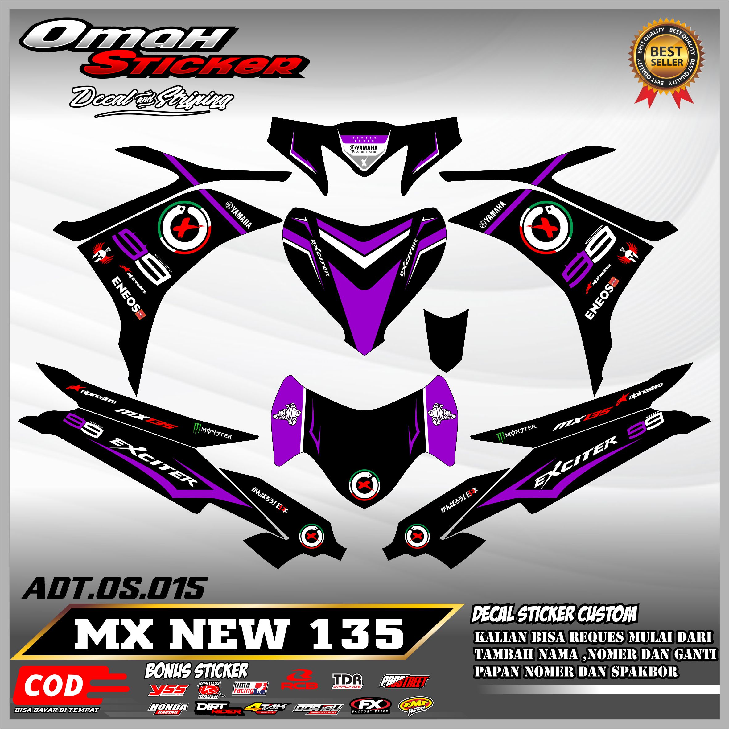 Striping Decal Jupiter Mx 135 New Full Body,Stiker Striping New Jupiter
