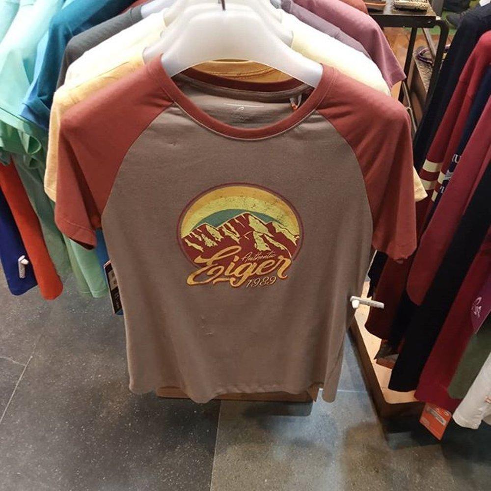 Kaos Cewek Eiger Limeira Raglan Women T-Shirt 91000 4531 Brown Ori