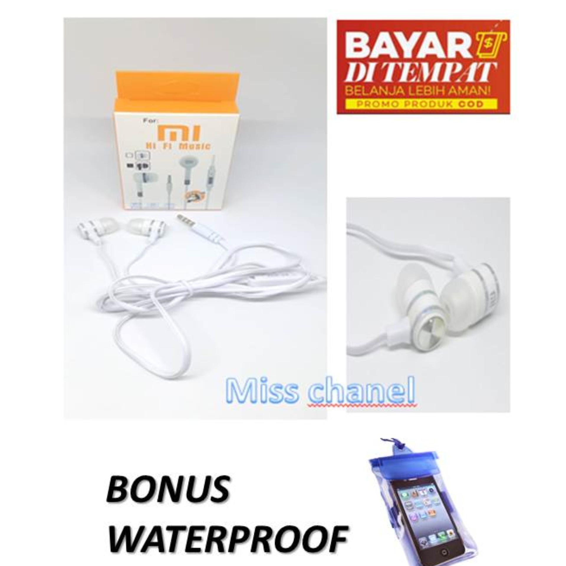 HANDSFREE FOR XIAOMI STEREO PORTABLE HEADSET/EARPHONE/IN EAR - PUTIH FREE WATERPROOF