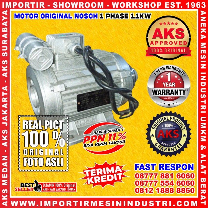 DINAMO ELEKTRO MOTOR NOSCH FOR HAMMER & EXHAUST FAN 1 PHASE 1.1 KWH