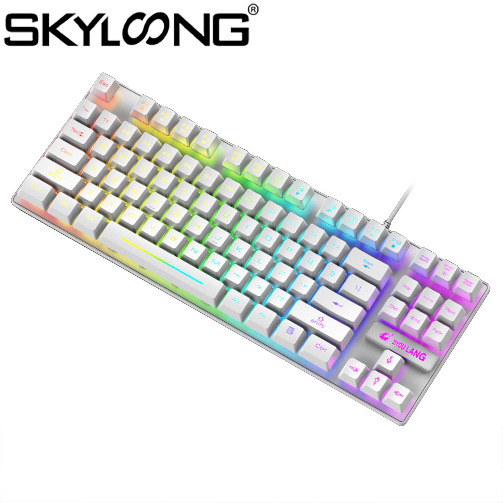 Skyloong 87 Keys K16 Keyboard Wired Waterproof Backlit RGB Color Mechanical Keyboard Computer Accessory for Notebook