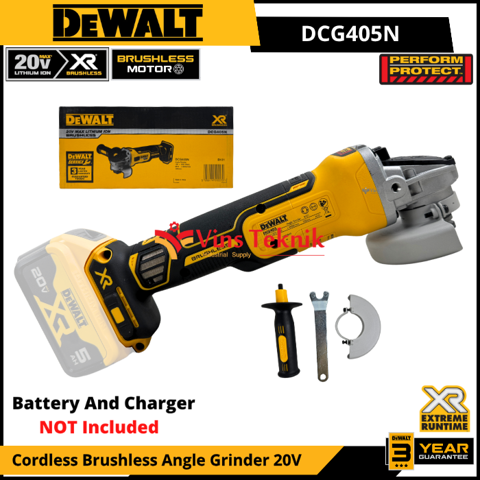 DEWALT DCG405N Mesin Gerinda Baterai Cordless Brushless Angle