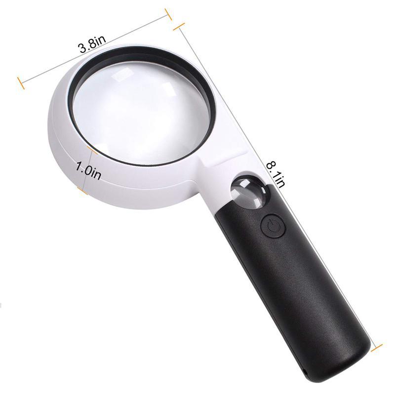 20x Handheld Magnifier Reading Magnifying Glass Jewelry Loupe With 11 LED Light