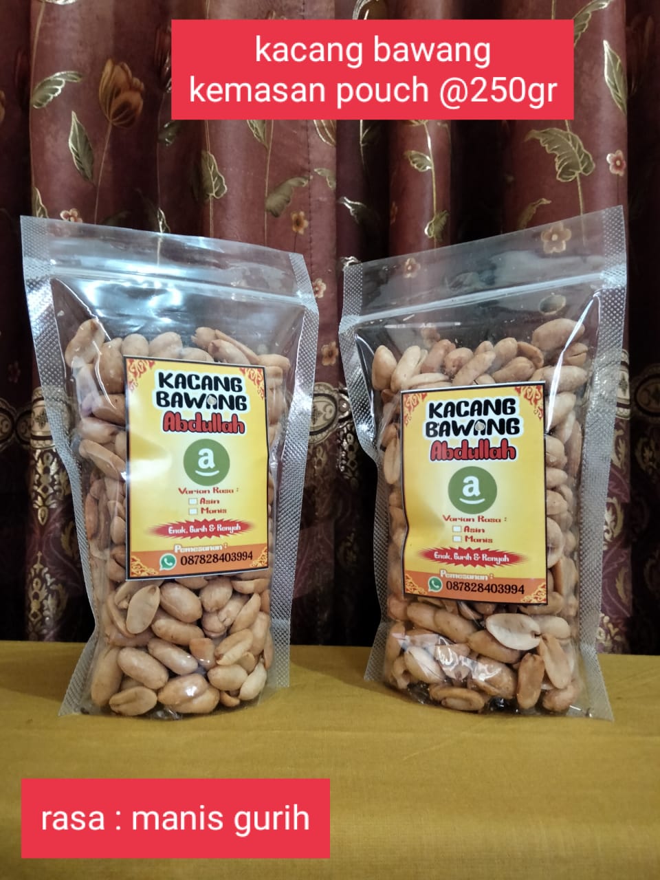 KACANG BAWANG KACANG GAWIL ASLI CIREBON KEMASAN POUCH @250gr ENAK GURIH