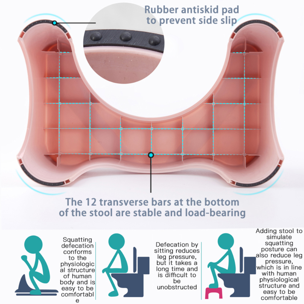 Beusia Folding Squatting Stool Bathroom Squat Toilet Stool Compact