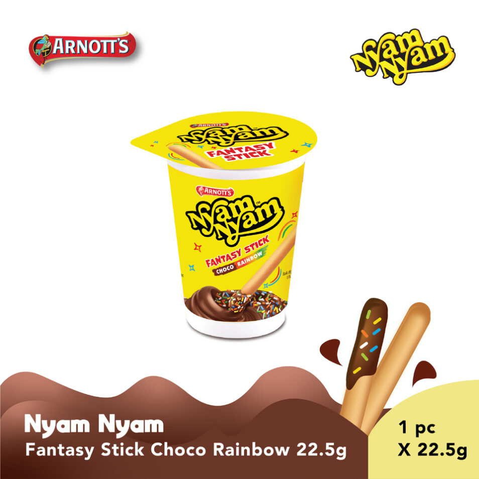 Nyam-Nyam Stick25gr Biscuit Stik Colek Dengan Krim Coklat Strawberry ...