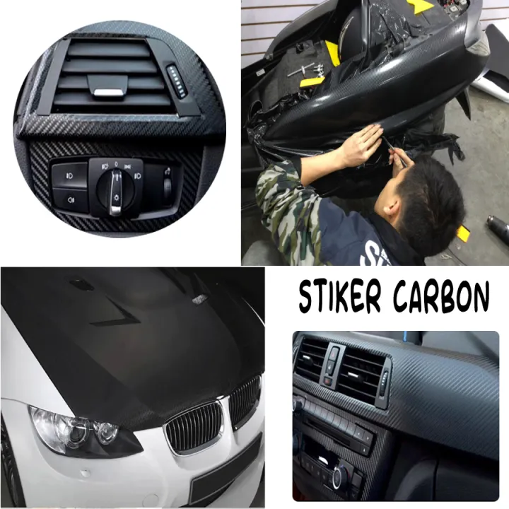 Cod Termurah Stiker Karbon Fiber Vinyl Film Aksesoris Mobil Motor